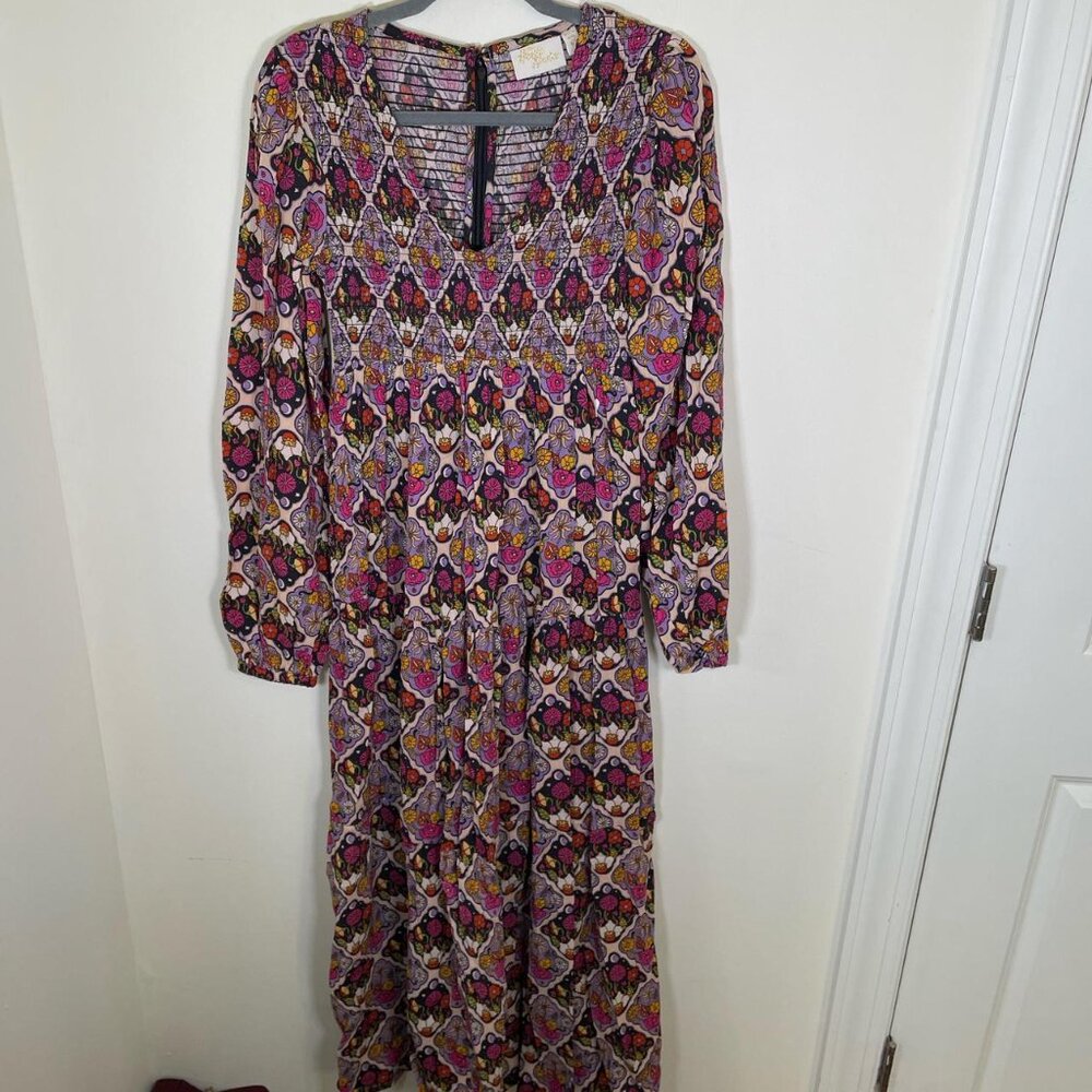 The Hippie Shake Rhiannon Floral Tile Shirred Maxi Dress